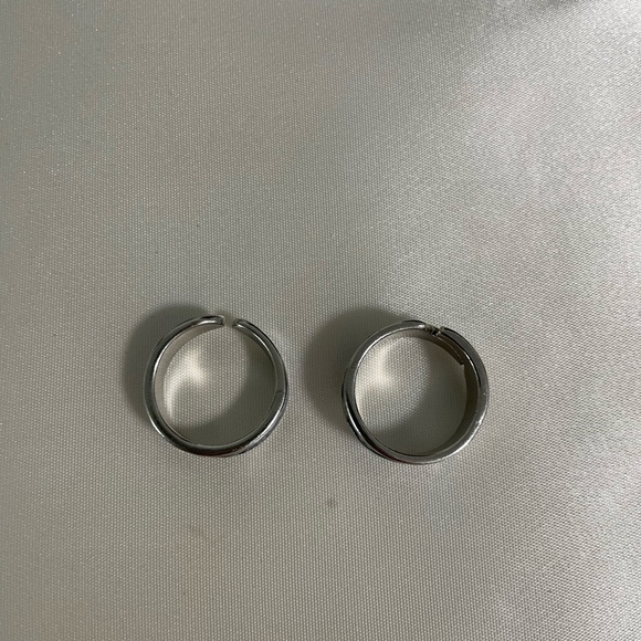 Blue and Silver Patterned Rings - Picture 3 of 6